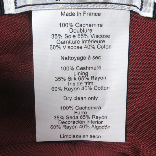 HERMES hat Outer: 100% cashmere, Lining: 35% silk, Lining: 65% rayon, Part: 60% rayon, Part: 40% cotton Navy mens 57 Used Authentic