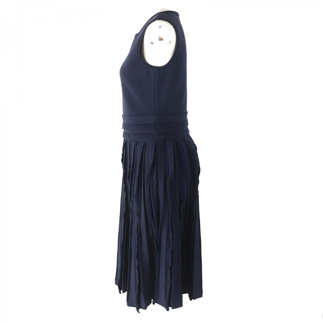 FOXEY one piece 40111 Main: 56% acetate, Main: 44% nylon Dark navy Knit Dress Women 40 Used Authentic