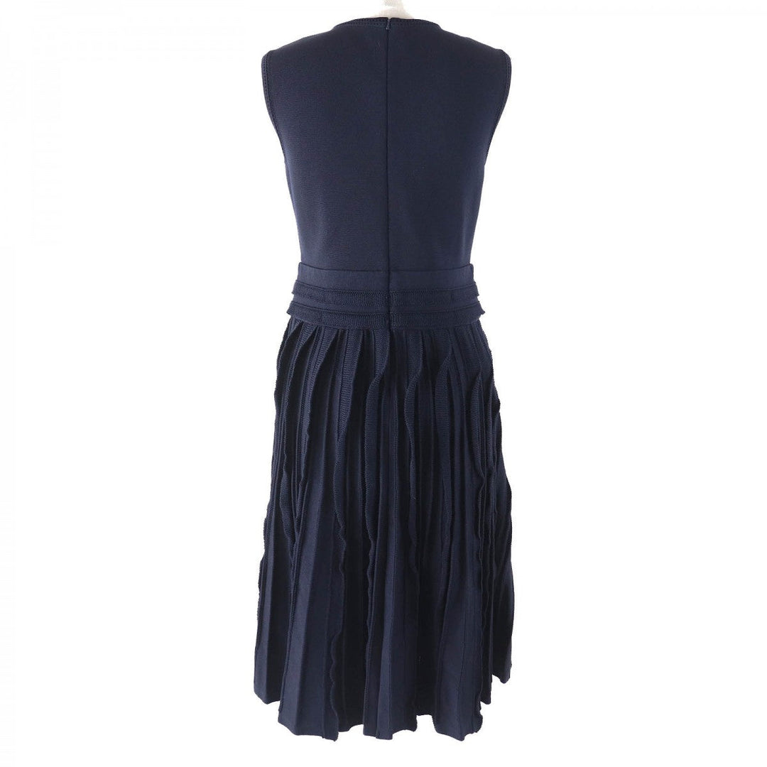FOXEY one piece 40111 Main: 56% acetate, Main: 44% nylon Dark navy Knit Dress Women 40 Used Authentic