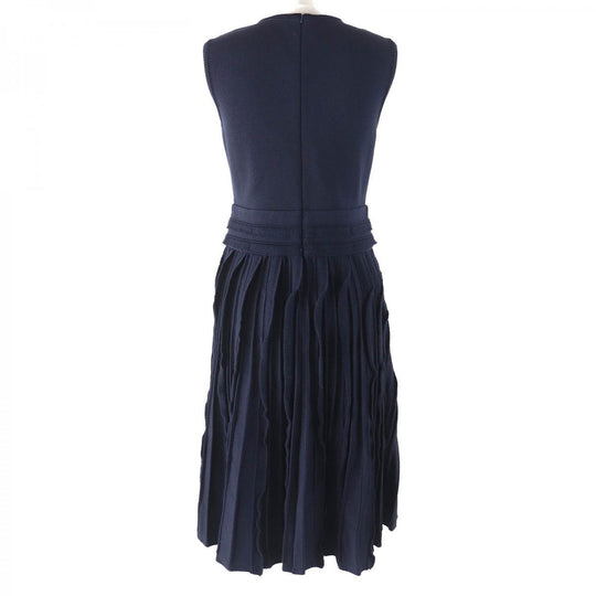 FOXEY one piece 40111 Main: 56% acetate, Main: 44% nylon Dark navy Knit Dress Women 40 Used Authentic