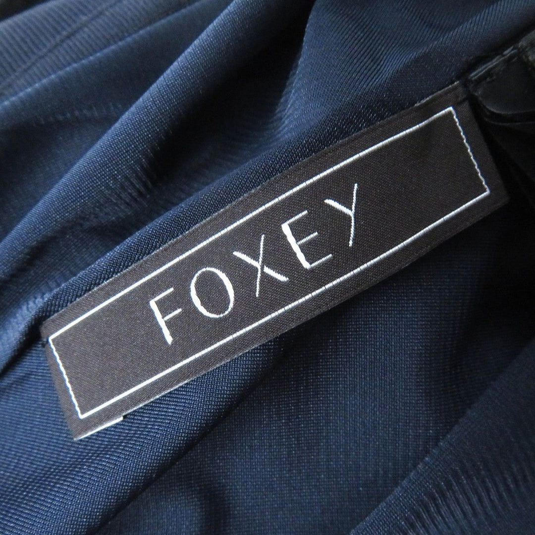 FOXEY one piece 40111 Main: 56% acetate, Main: 44% nylon Dark navy Knit Dress Women 40 Used Authentic