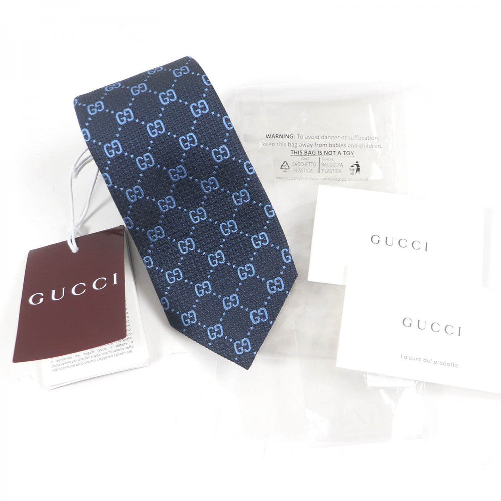 GUCCI tie 790227 Main: 100% silk, Lining: 60% cupra, Lining: 40% silk Navy mens Used Authentic