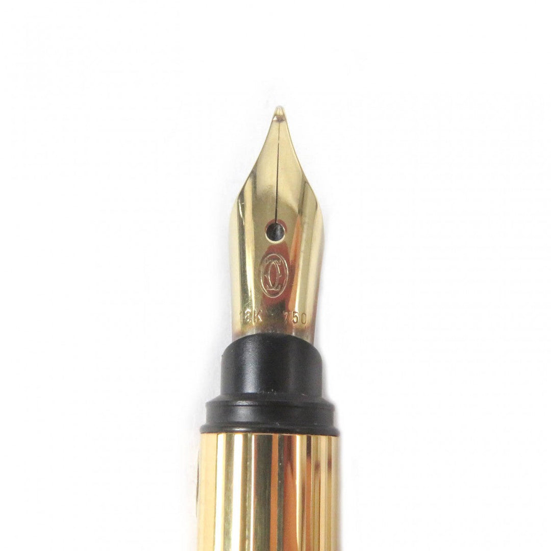 CARTIER fountain pen Pen tip: 18K Gold silver PANTHERE mens Used Authentic
