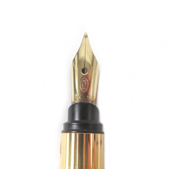 CARTIER fountain pen Pen tip: 18K Gold silver PANTHERE mens Used Authentic