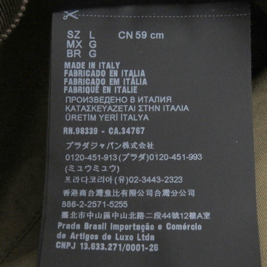 PRADA hat 2HC137 Outer: 100% recycled polyamide, Lining: 100% cotton, Partially calf leather Brown mens L Used Authentic