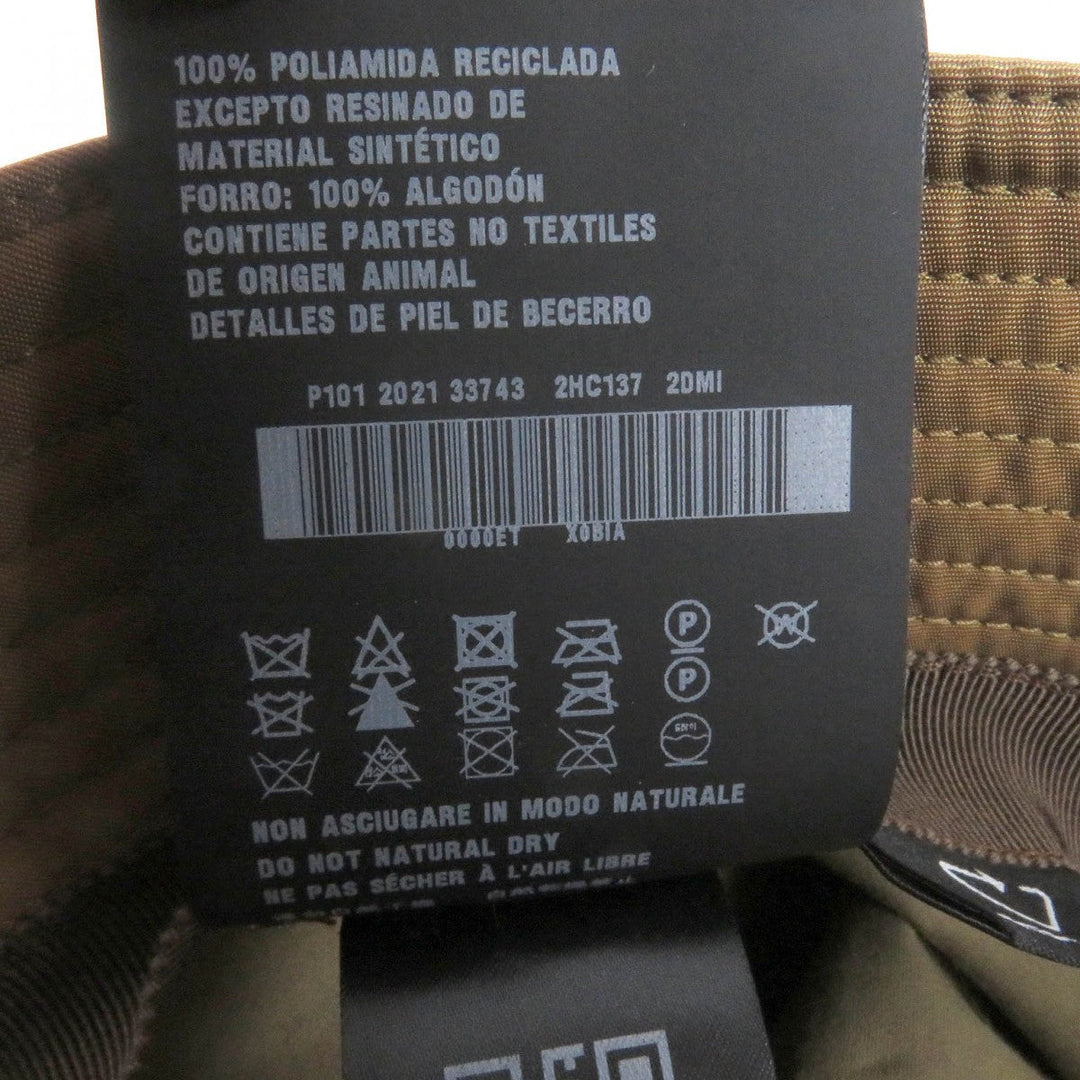 PRADA hat 2HC137 Outer: 100% recycled polyamide, Lining: 100% cotton, Partially calf leather Brown mens L Used Authentic