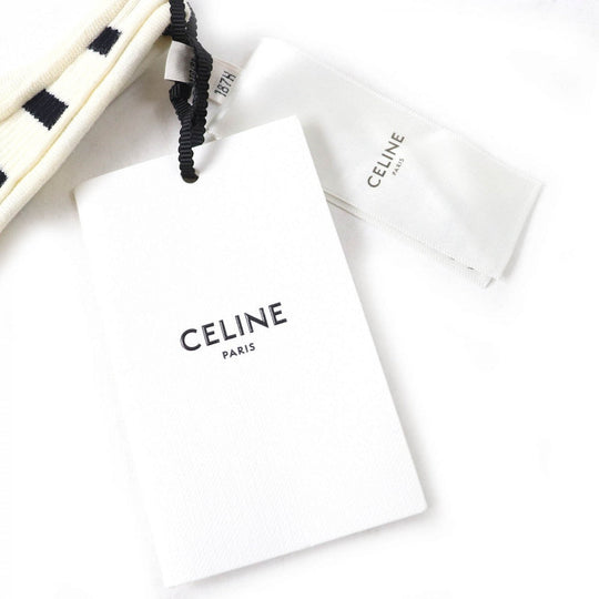 CELINE Tank top 2A22O372N Main: 77% cotton, 21% nylon, 2% polyurethane Off-white black Women L Used Authentic