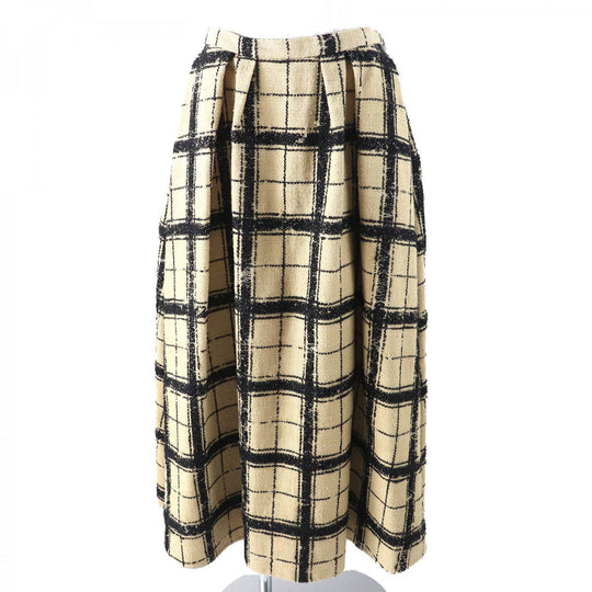 Christian Dior Long skirt 021J18A7717 Outer material: 58% silk, Outer material: 15% wool, Outer material: 14% cotton, Outer material: 9% nylon, Outer material: 4% polyester Beige black Women 44 Used Authentic