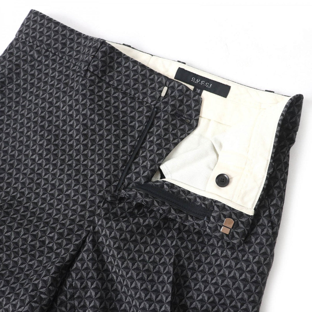 GUCCI Pants 367794 Outer: 55% wool, Outer: 44% rayon, Outer: 1% polyurethane, Lining: 67% rayon, Lining: 33% polyester Black Grey Women 38 Used Authentic