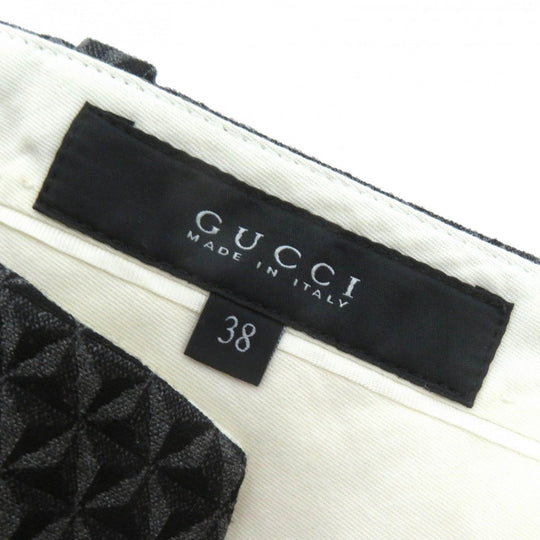 GUCCI Pants 367794 Outer: 55% wool, Outer: 44% rayon, Outer: 1% polyurethane, Lining: 67% rayon, Lining: 33% polyester Black Grey Women 38 Used Authentic