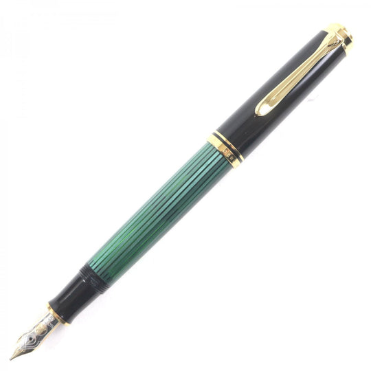 PERIKAN fountain pen M400 Pen point: 14K Green Black Gold Sovereign mens Used Authentic