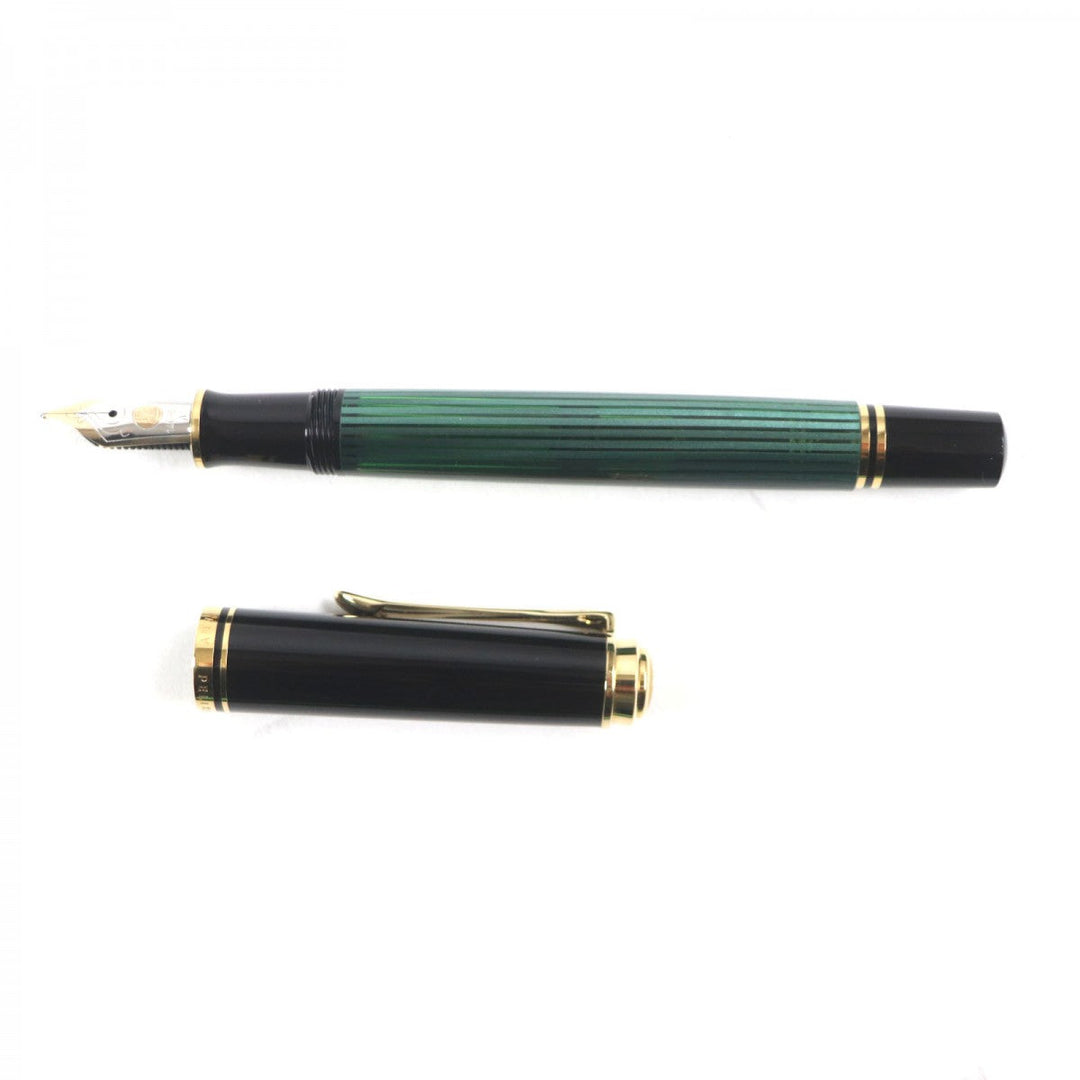 PERIKAN fountain pen M400 Pen point: 14K Green Black Gold Sovereign mens Used Authentic