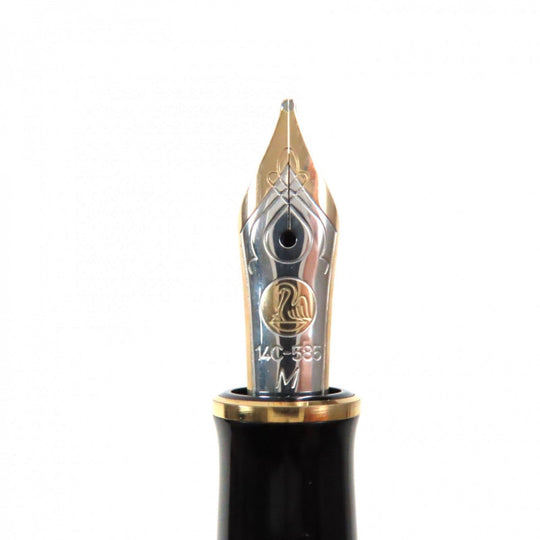 PERIKAN fountain pen M400 Pen point: 14K Green Black Gold Sovereign mens Used Authentic