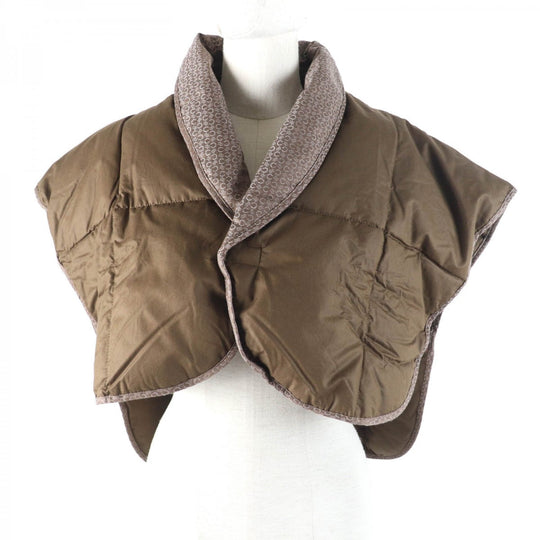 CELINE poncho Main: 100% cotton, Part: 75% cotton, Part: 25% polyester, Filling: 80% down, Filling: 20% feather Brown Women Used Authentic