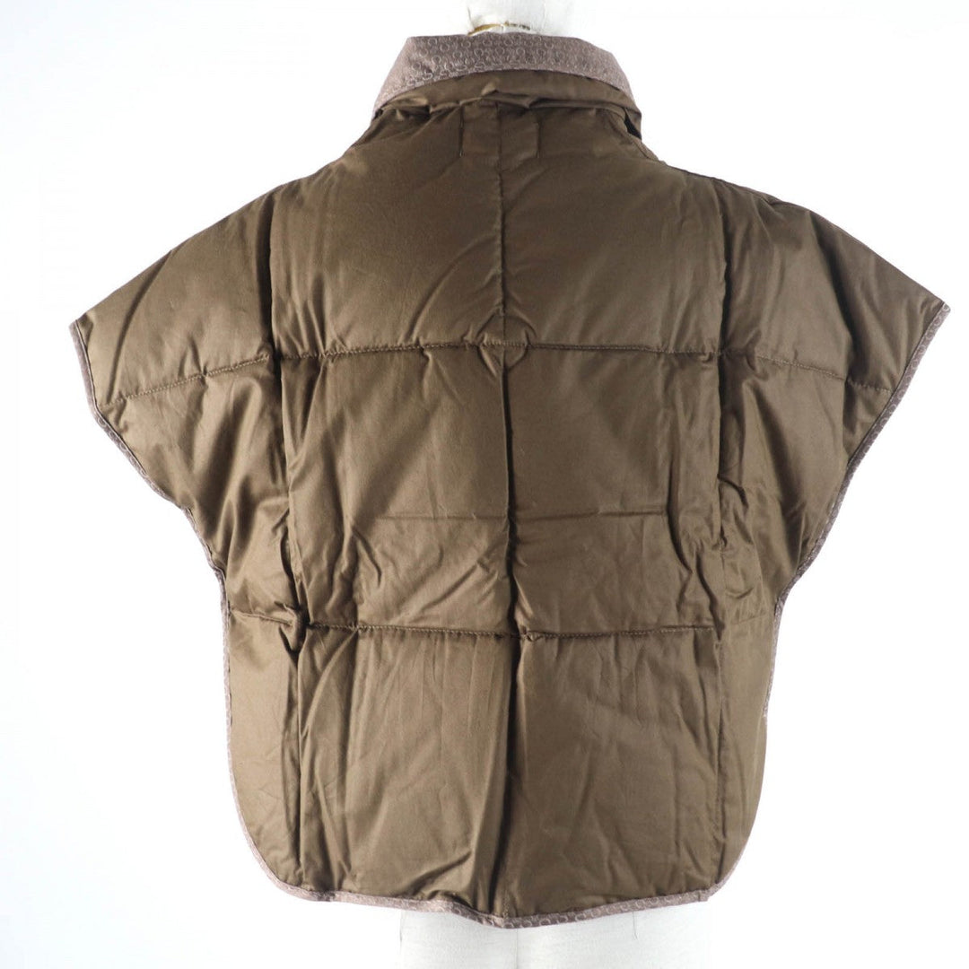 CELINE poncho Main: 100% cotton, Part: 75% cotton, Part: 25% polyester, Filling: 80% down, Filling: 20% feather Brown Women Used Authentic