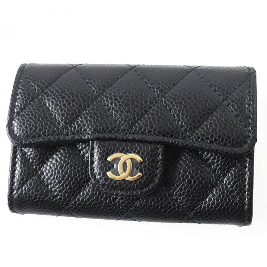CHANEL Card Case AP0214 Main: Caviar skin black Matrasse Classic flap Card Case Women Used Authentic