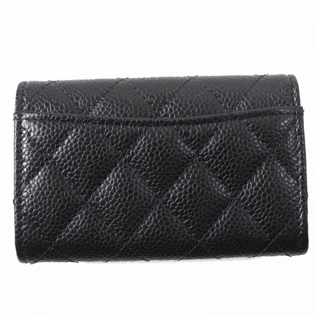 CHANEL Card Case AP0214 Main: Caviar skin black Matrasse Classic flap Card Case Women Used Authentic