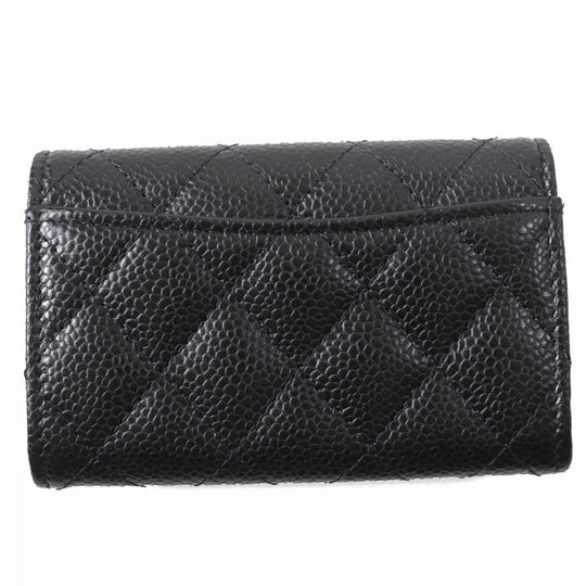 CHANEL Card Case AP0214 Main: Caviar skin black Matrasse Classic flap Card Case Women Used Authentic