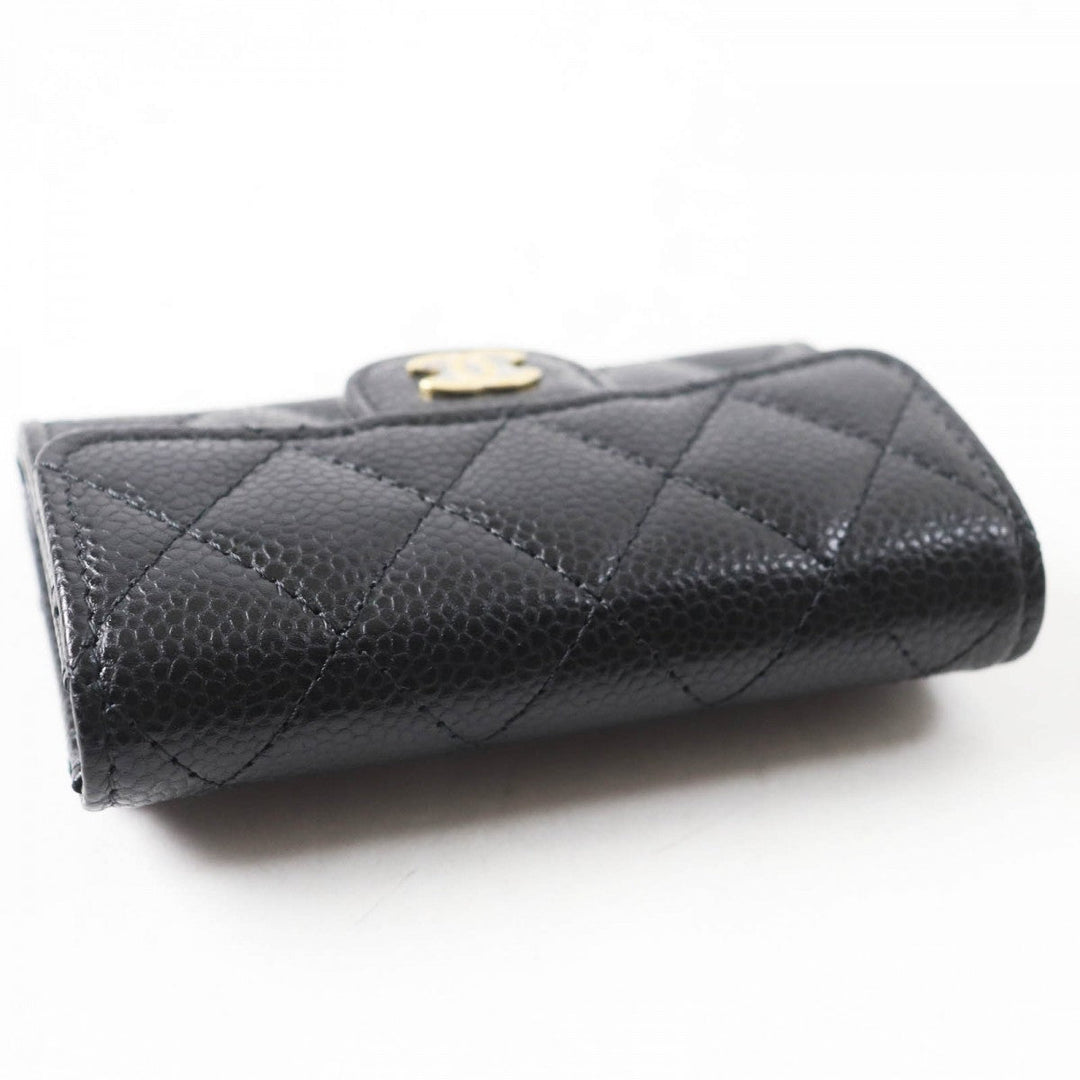 CHANEL Card Case AP0214 Main: Caviar skin black Matrasse Classic flap Card Case Women Used Authentic
