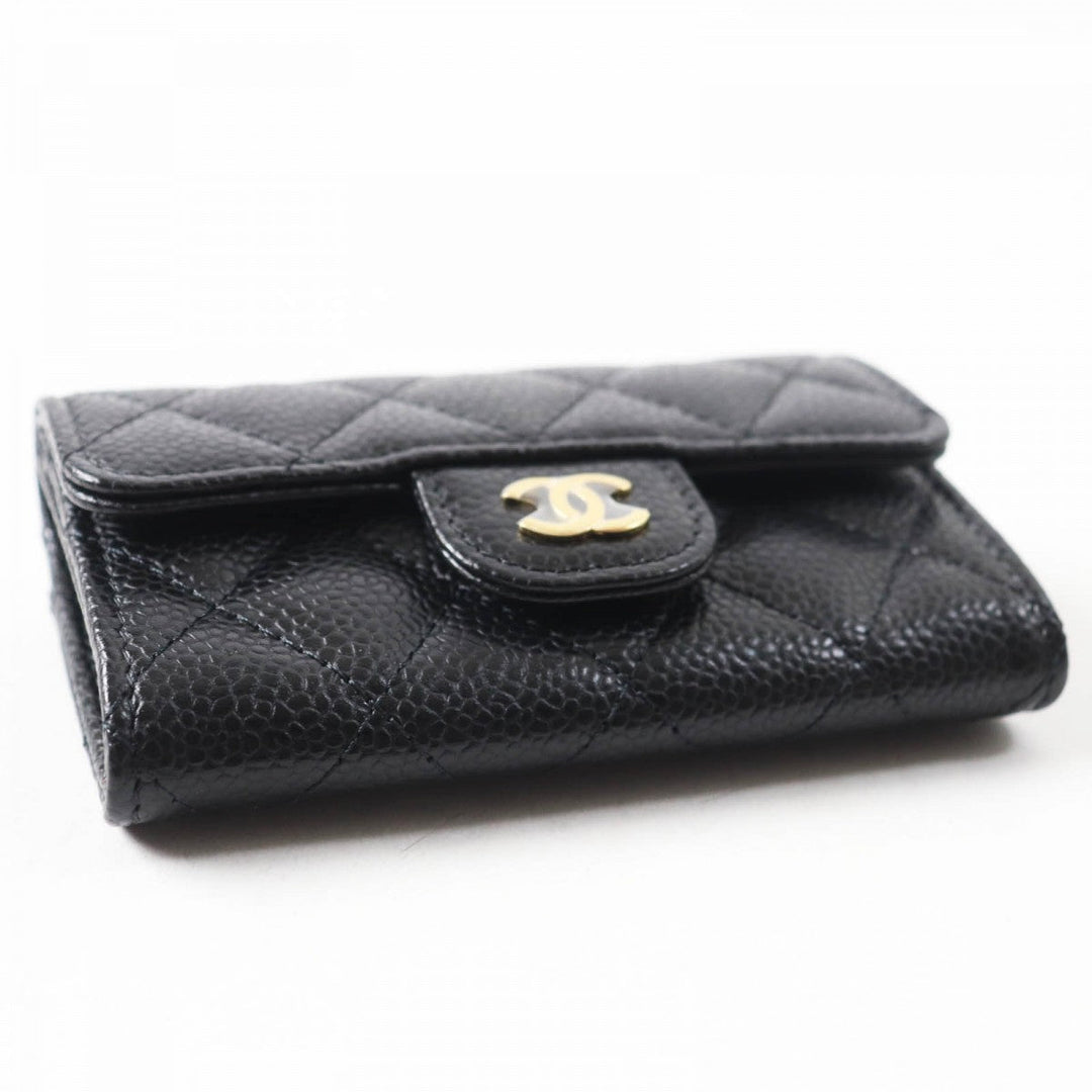 CHANEL Card Case AP0214 Main: Caviar skin black Matrasse Classic flap Card Case Women Used Authentic