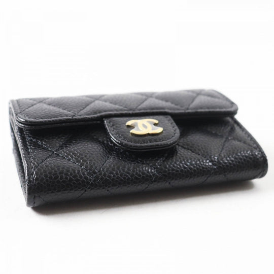 CHANEL Card Case AP0214 Main: Caviar skin black Matrasse Classic flap Card Case Women Used Authentic