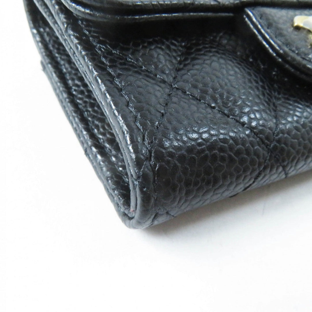 CHANEL Card Case AP0214 Main: Caviar skin black Matrasse Classic flap Card Case Women Used Authentic