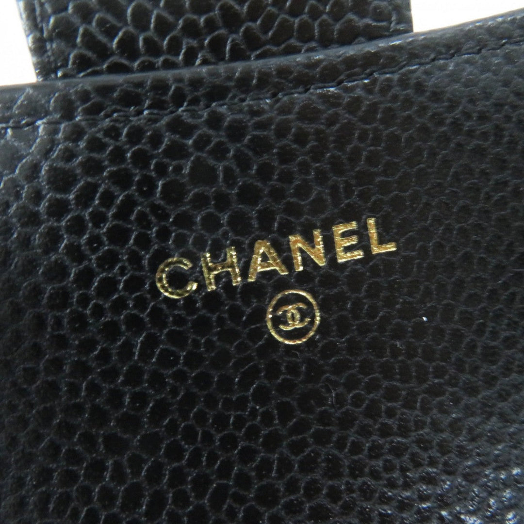 CHANEL Card Case AP0214 Main: Caviar skin black Matrasse Classic flap Card Case Women Used Authentic