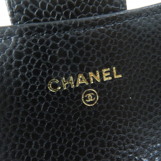 CHANEL Card Case AP0214 Main: Caviar skin black Matrasse Classic flap Card Case Women Used Authentic