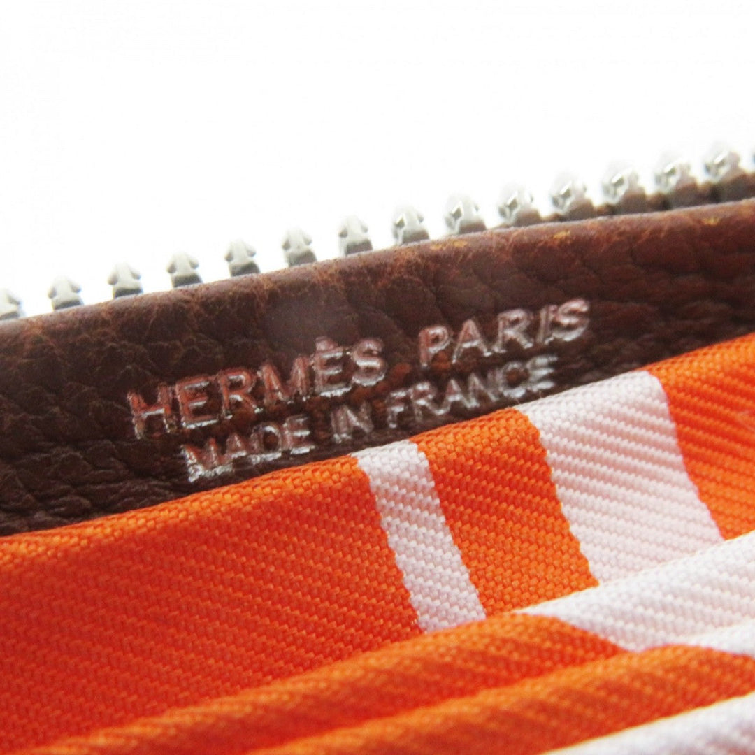 HERMES Eco bag Main: Buffle Skipper, Main: Silk Brown orange Silky pop Women Used Authentic