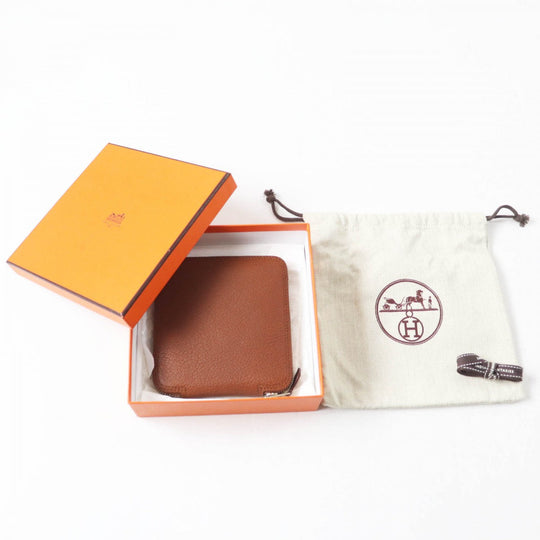 HERMES Eco bag Main: Buffle Skipper, Main: Silk Brown orange Silky pop Women Used Authentic