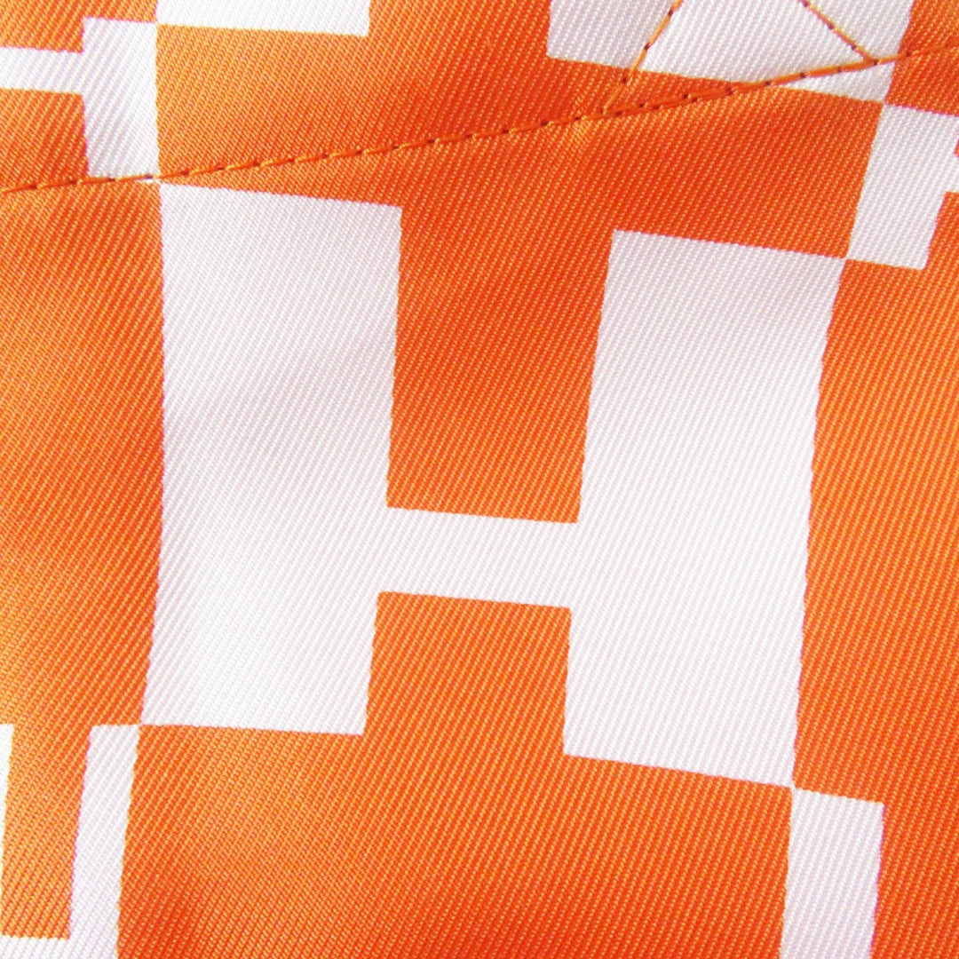 HERMES Eco bag Main: Buffle Skipper, Main: Silk Brown orange Silky pop Women Used Authentic