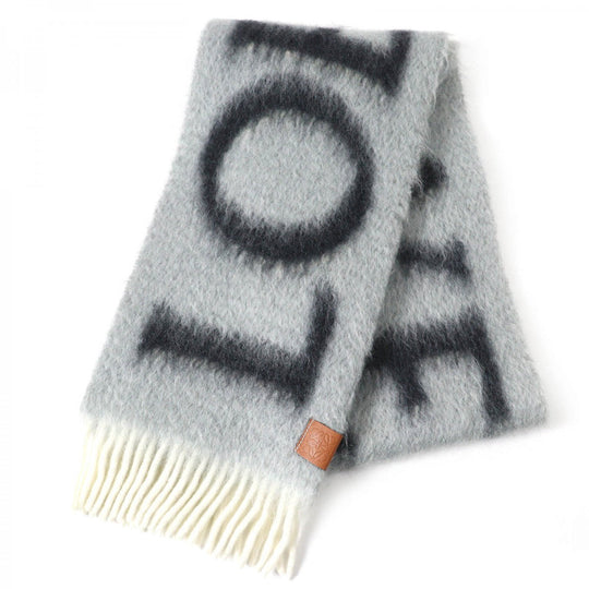 LOEWE Scarf F811257X03 Main: 49% wool, 47% mohair, 4% nylon gray Women Used Authentic