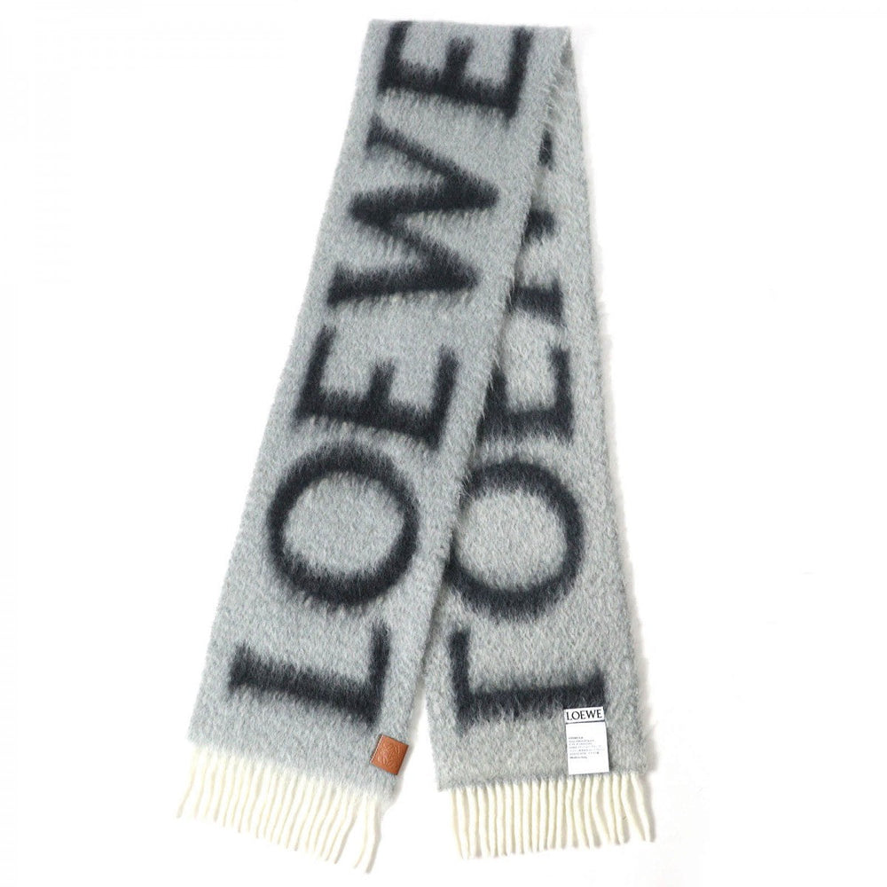 LOEWE Scarf F811257X03 Main: 49% wool, 47% mohair, 4% nylon gray Women Used Authentic