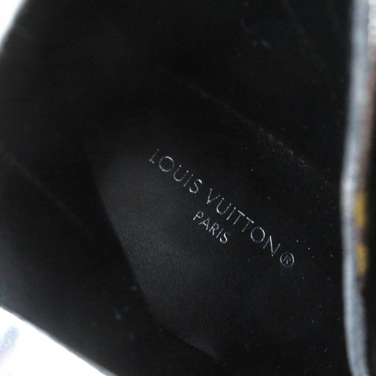 LOUIS VUITTON short boots Main: Monogram canvas, Part: Leather Black brown Star trail line Women 37.5 Used Authentic