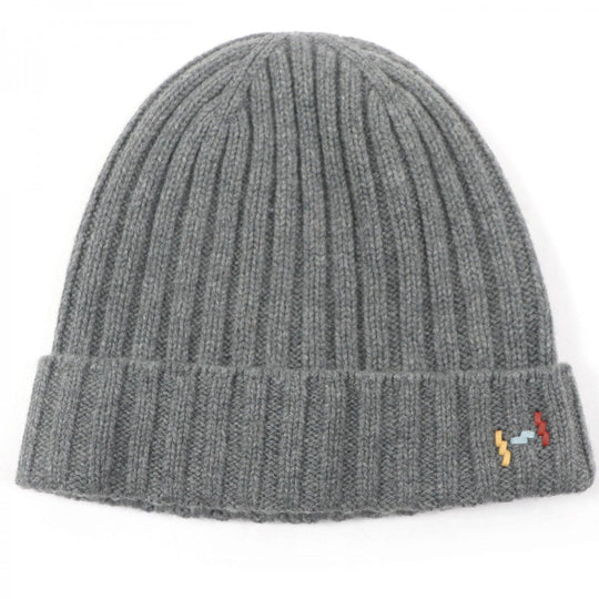 HERMES Knit cap Main: 80% cashmere, Main: 20% silk, Part: sheep leather gray mens M Used Authentic