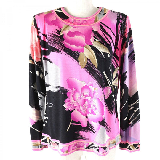 LEONARD FASHION Cut Main: 60% wool, Main: 40% silk Pink type Black Women Used Authentic