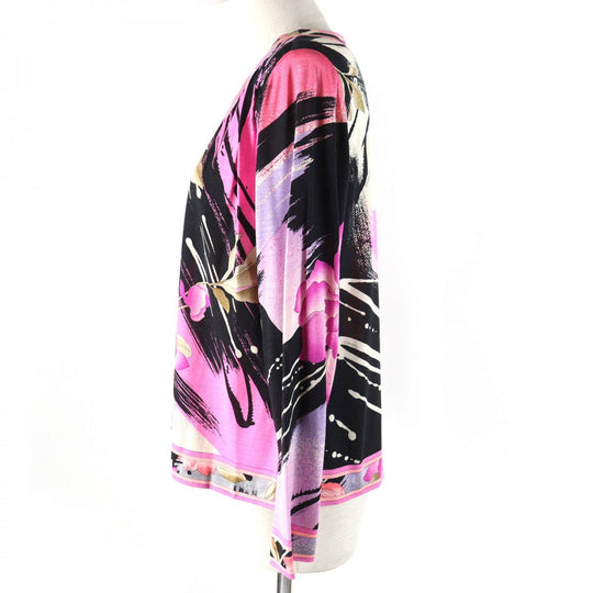 LEONARD FASHION Cut Main: 60% wool, Main: 40% silk Pink type Black Women Used Authentic