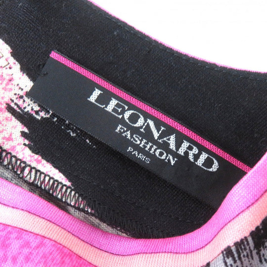 LEONARD FASHION Cut Main: 60% wool, Main: 40% silk Pink type Black Women Used Authentic