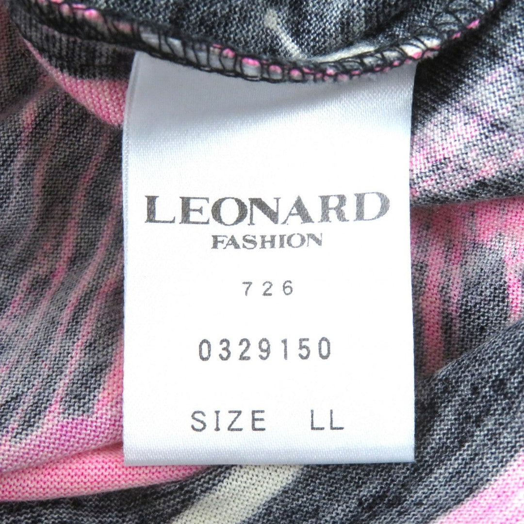 LEONARD FASHION Cut Main: 60% wool, Main: 40% silk Pink type Black Women Used Authentic