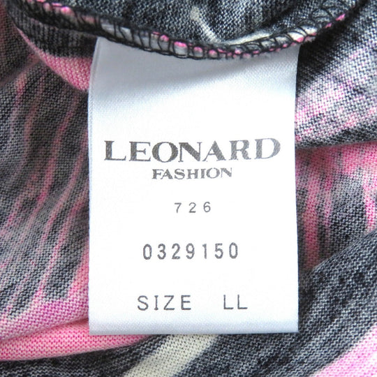 LEONARD FASHION Cut Main: 60% wool, Main: 40% silk Pink type Black Women Used Authentic