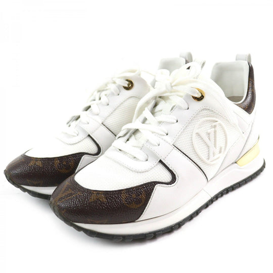 LOUIS VUITTON sneakers Part: Leather White brown Runaway line Women 38 Used Authentic
