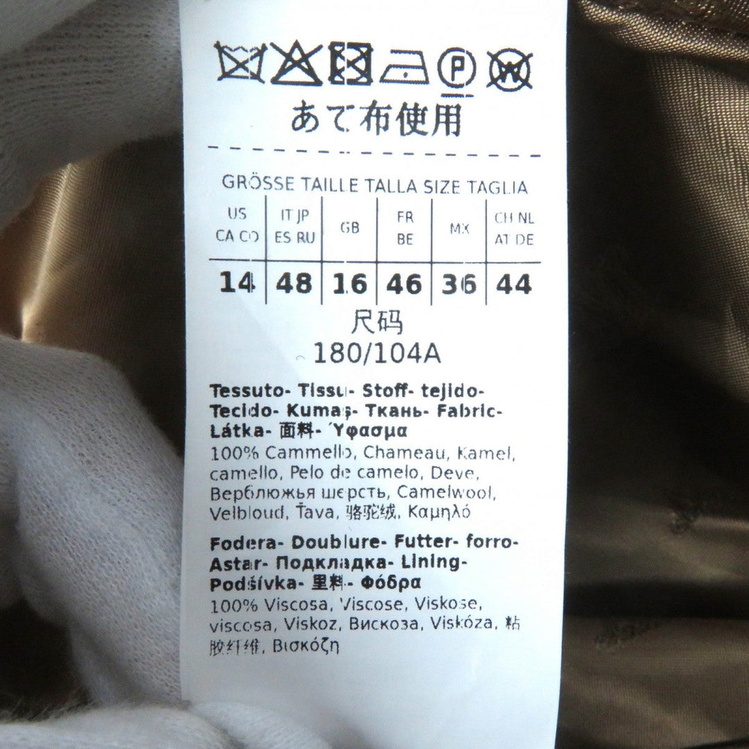 MAX MARA coat 23101607336 Outer: 100% camel, Lining: 100% viscose (rayon) beige Women 48 Used Authentic