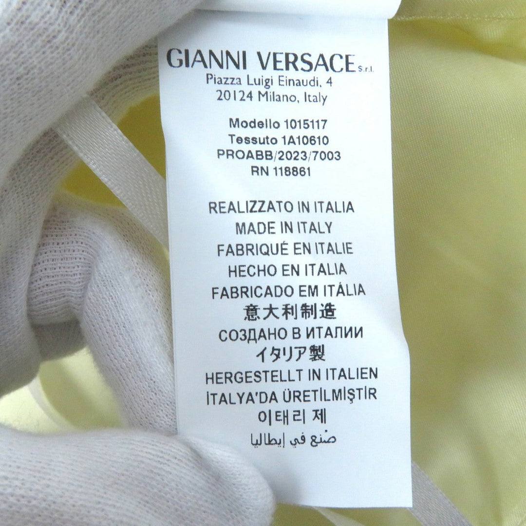 VERSACE tops Outer: 65% polyester, Outer: 35% silk, Lining: 100% cupra Beige White type Women M Used Authentic
