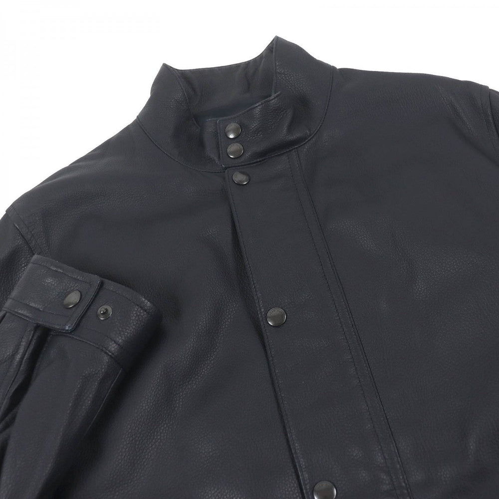 Dunhill Riders jacket Outer: 100% sheepskin, Lining: 100% rayon, Lining: 100% cotton, Filling: 100% polyester black mens Used Authentic