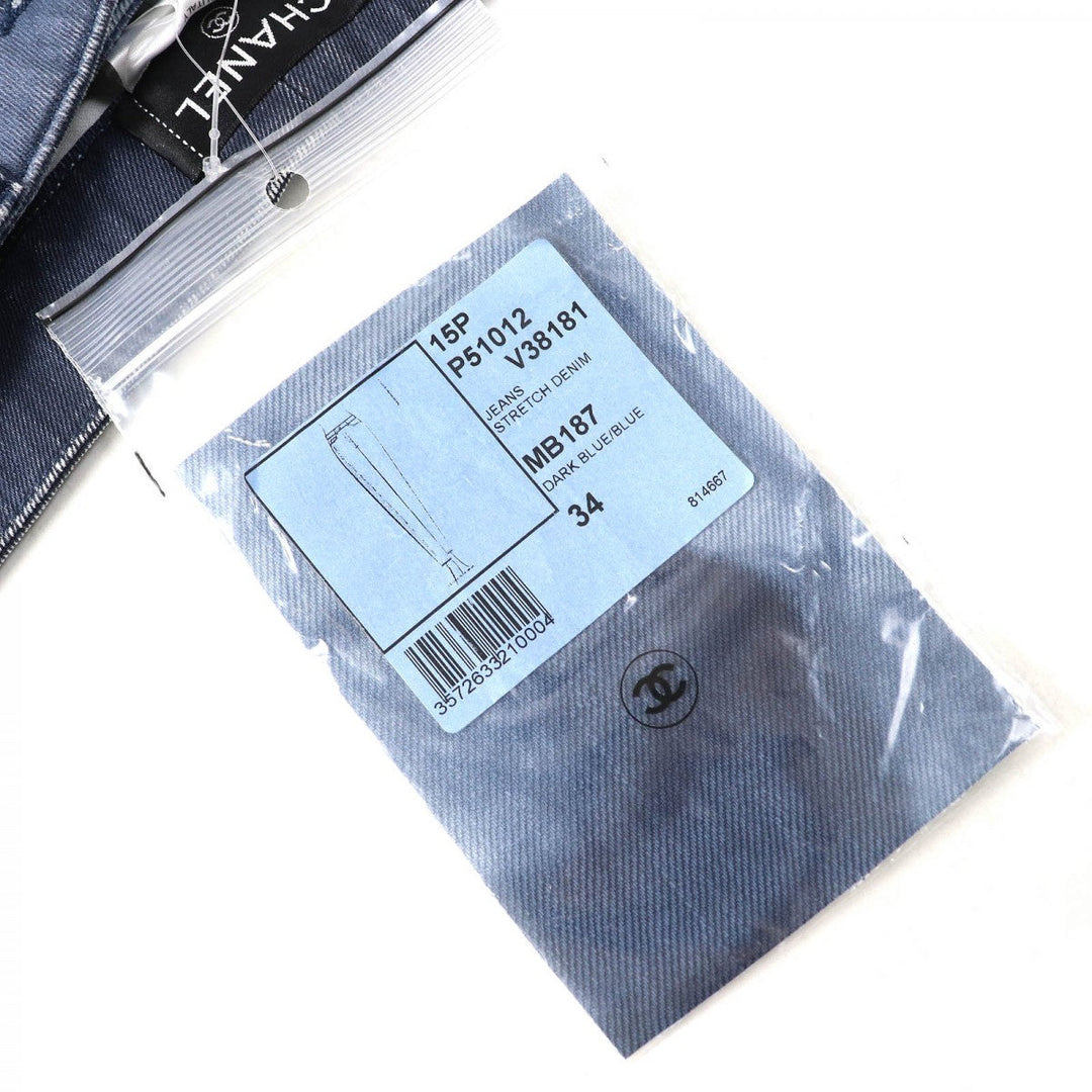 CHANEL Denim pants 15P P51012 cotton Indigo blue 34