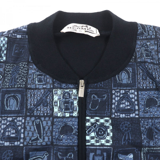 HERMES Jacket Main: 100% cotton, Main: 100% cotton Navy mens XL Used Authentic