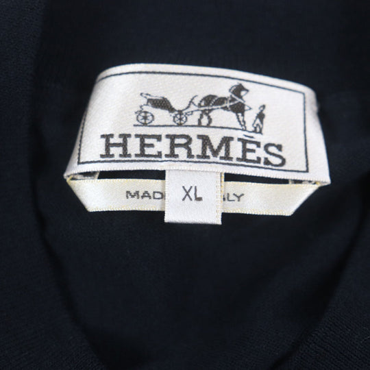 HERMES Jacket Main: 100% cotton, Main: 100% cotton Navy mens XL Used Authentic