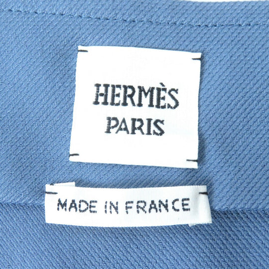 HERMES Wrap skirt 2E0315D8 Main: 57% rayon, Main: 43% silk, Leather part: sheepskin, Lining: 66% rayon, Lining: 35% silk Blue type Women 34 Used Authentic