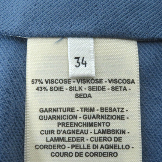 HERMES Wrap skirt 2E0315D8 Main: 57% rayon, Main: 43% silk, Leather part: sheepskin, Lining: 66% rayon, Lining: 35% silk Blue type Women 34 Used Authentic