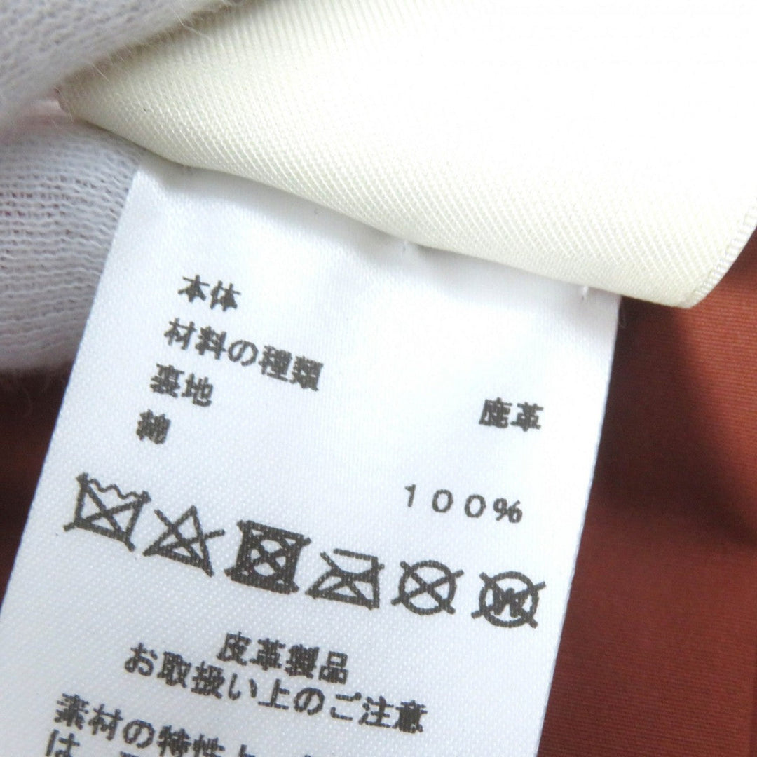 HERMES skirt 3E1302D0 Main: Deerskin, Lining: 100% cotton Brown Women 34 Used Authentic
